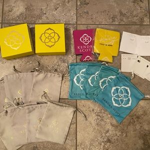 Kendra Scott Bundle Lot Set Jewelry Bags Pouches Boxes Koozies Earring Holders
